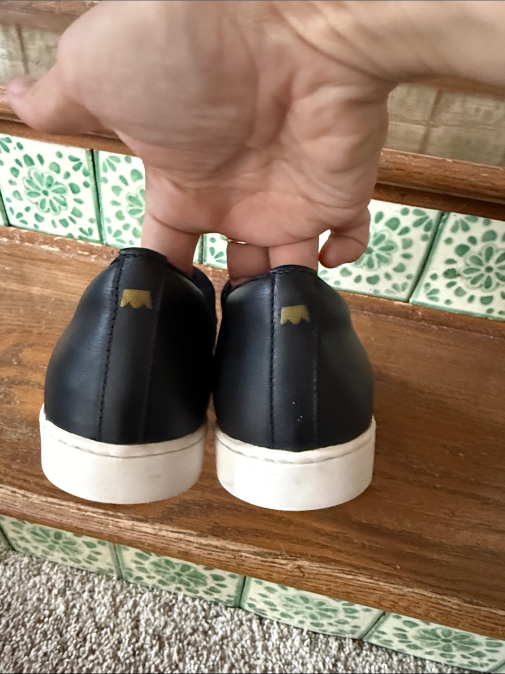 Birdies The Swift black leather slip on sneakers size 9 - Picture 4 of 6